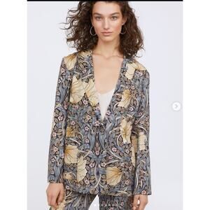 Morris & Co x H&M Sz. 2 Pimpernel Floral Art Nouveau Jacket Blazer